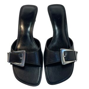 Mango MNG Women's Black Sandals with Buckle Womens Size 38 EU New